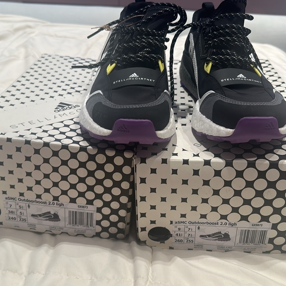 Adidas by Stella McCartney | Boost 2.0 Sneakers Black Purple & White 7 and 9 - Picture 7 of 11